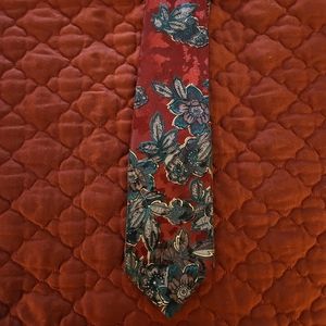 Burgandy Floral Men's Tie #5000